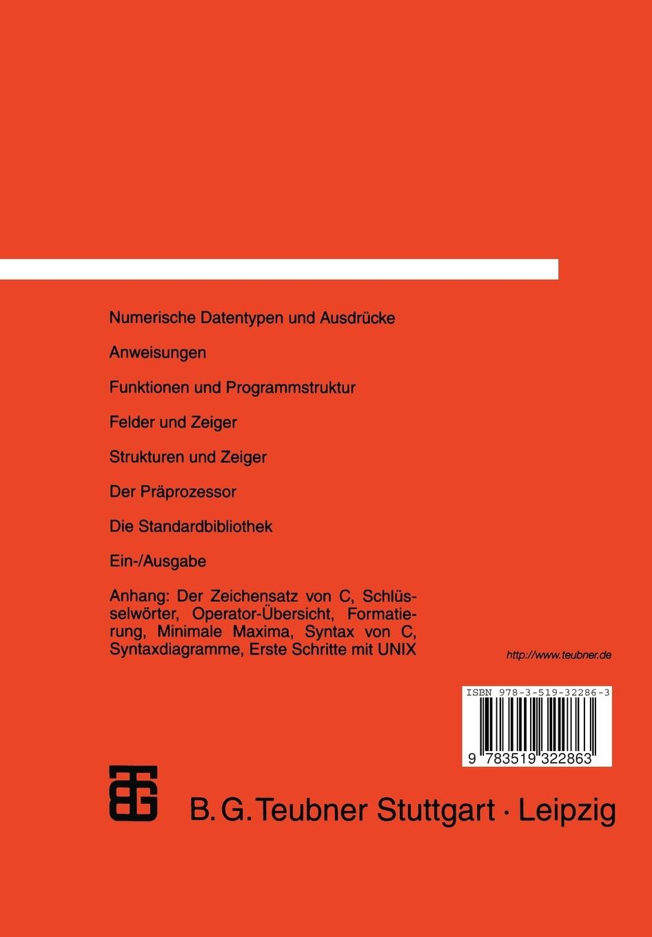 Rückseitencover Programmieren mit C