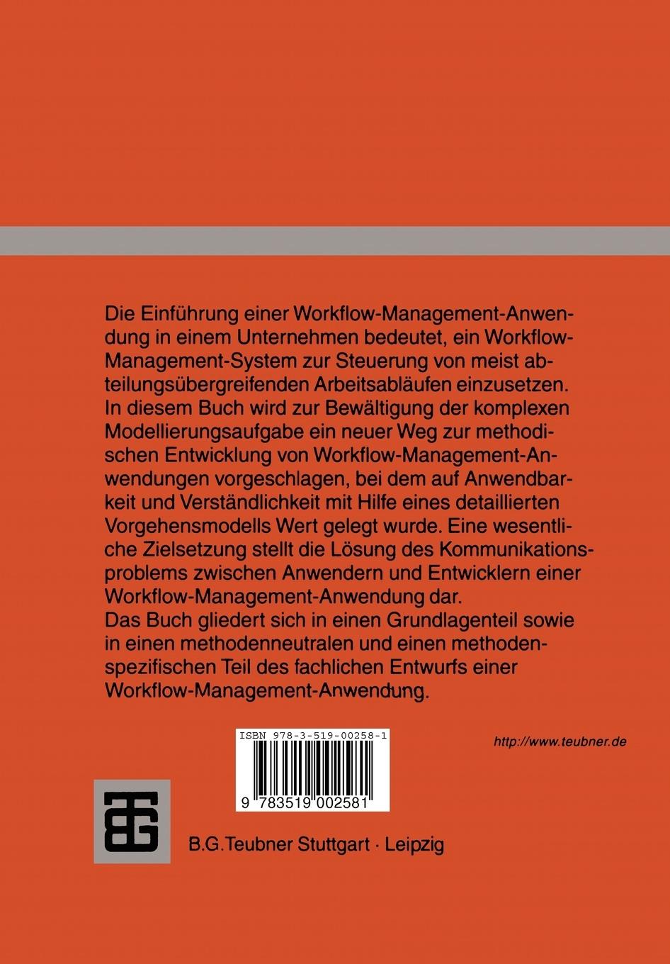Rückseitencover Fachlicher Entwurf von Workflow-Management-Anwendungen