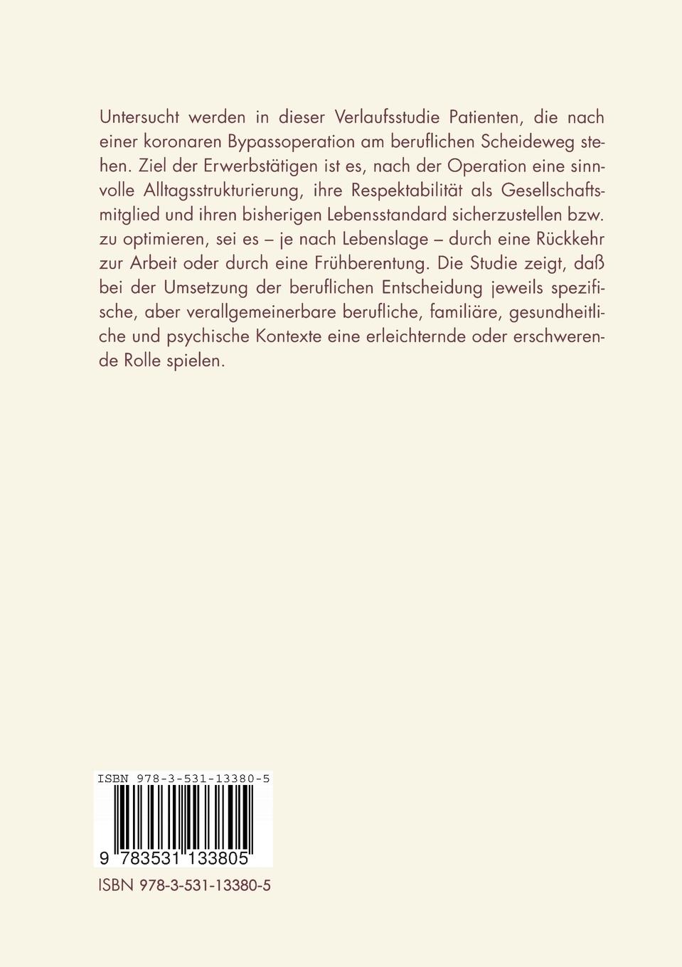 Rückseitencover Berufsbiographie und chronische Krankheit