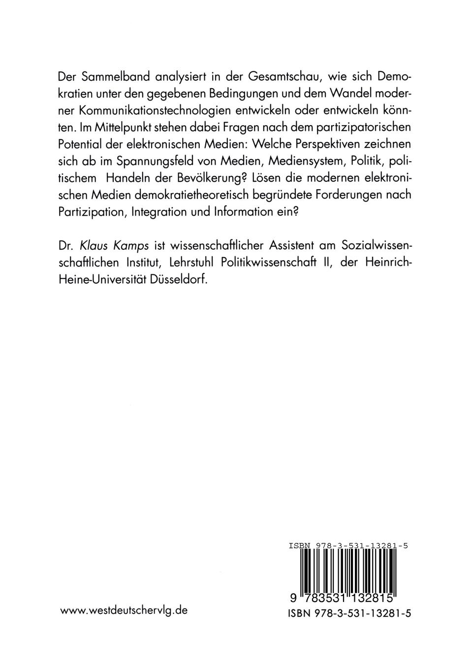 Rückseitencover Elektronische Demokratie?