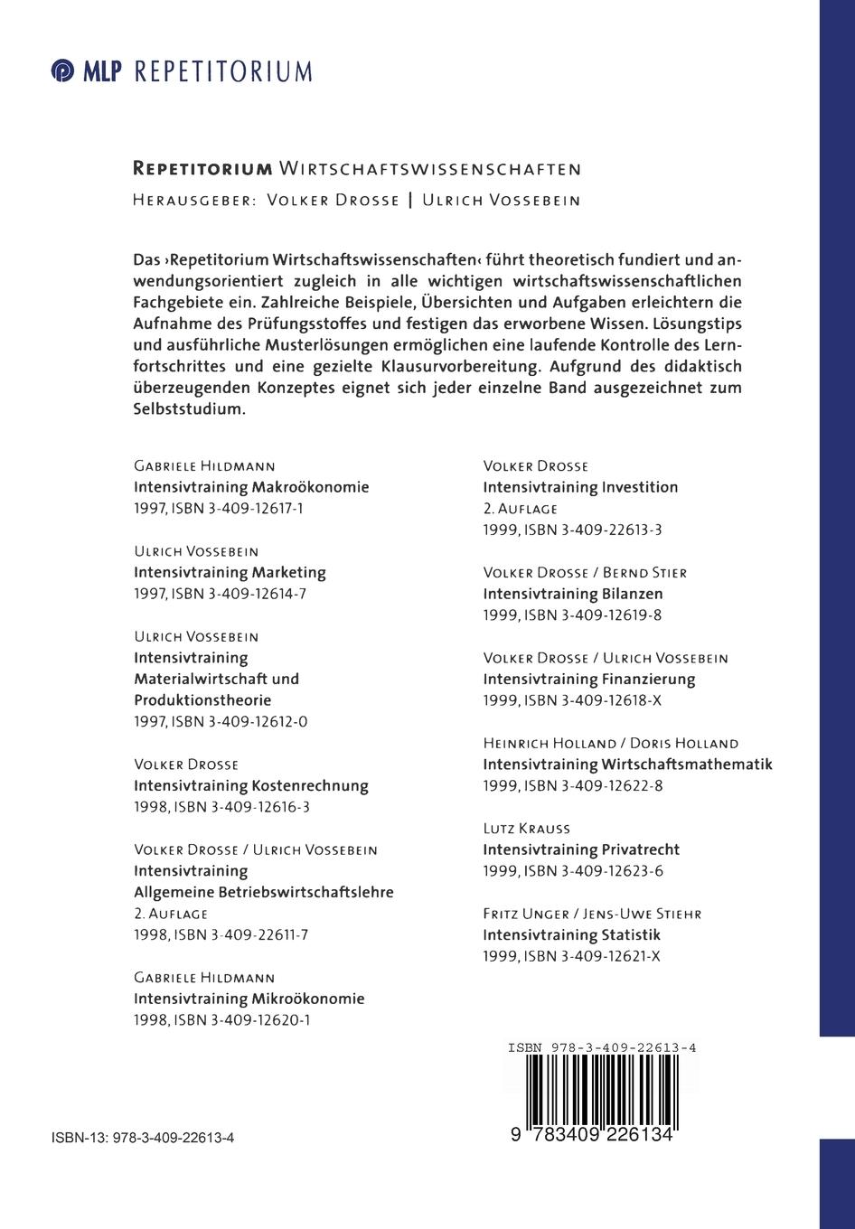 Rückseitencover Investition Intensivtraining