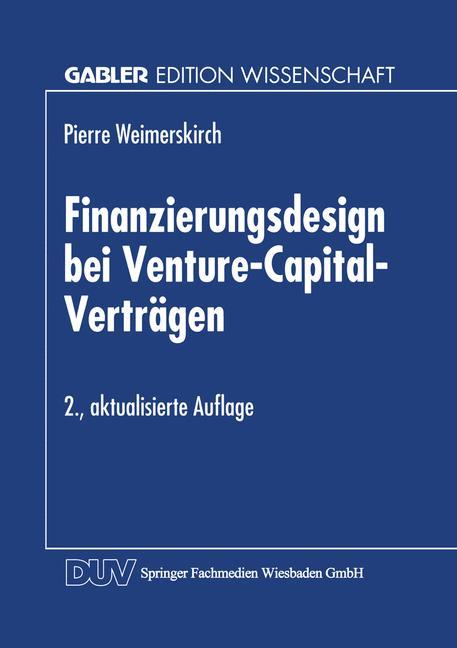 Vorderes Coverbild Finanzierungsdesign bei Venture-Capital-Verträgen