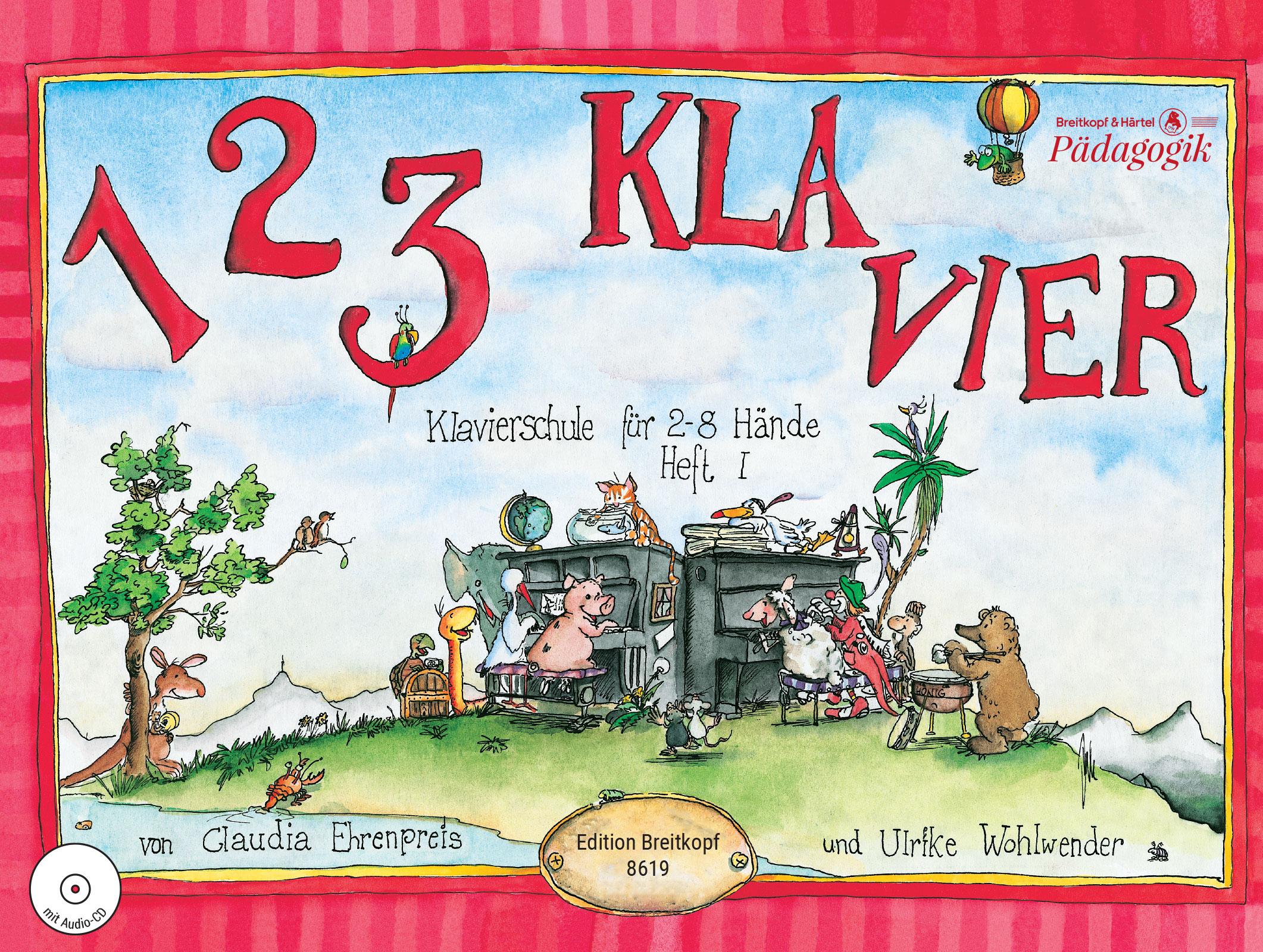 Vorderes Coverbild 1 2 3 Klavier Heft 1 mit CD
