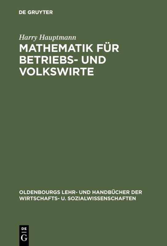 Vorderes Coverbild Mathematik für Betriebs- und Volkswirte