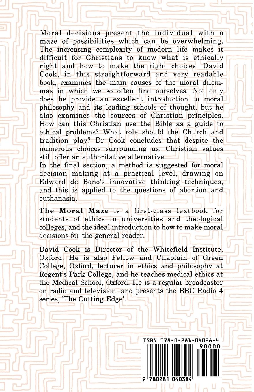 Rückseitencover Moral Maze, the - A Way of Exploring Christian Ethics