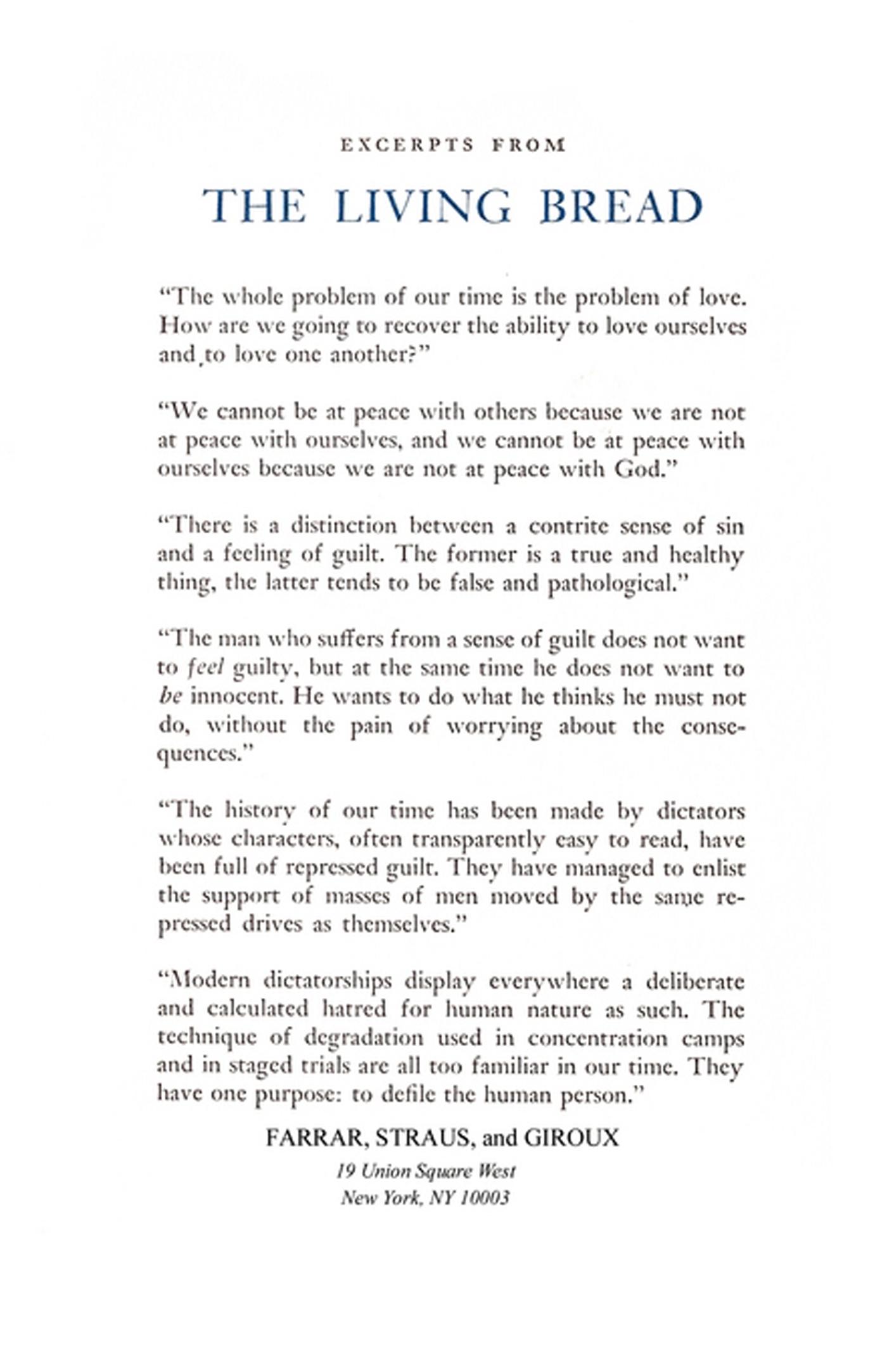 Rückseitencover The Living Bread