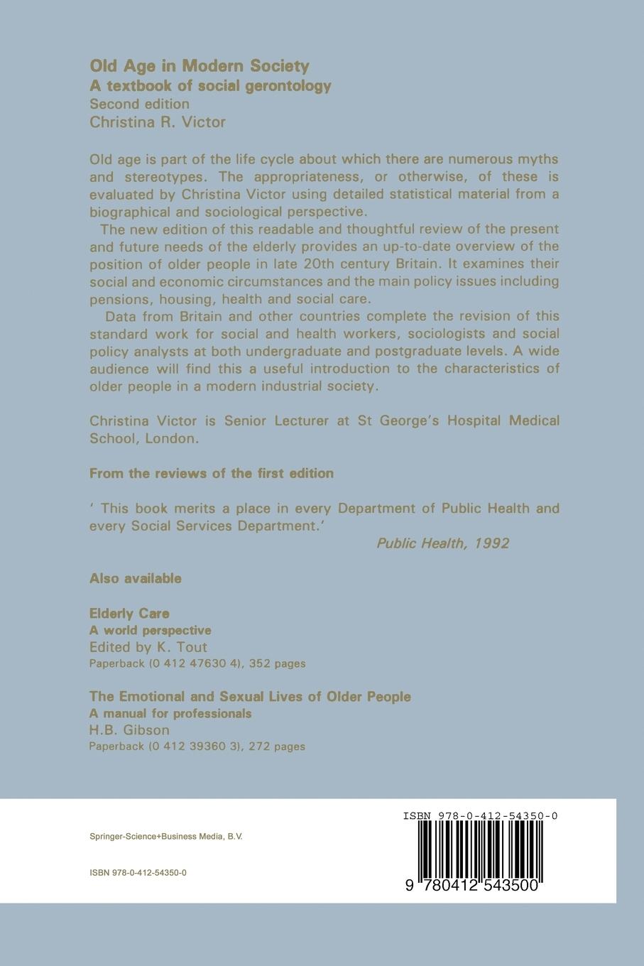 Rückseitencover Old Age in Modern Society