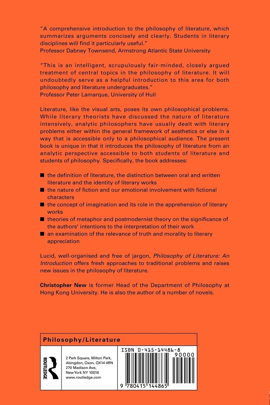 Rückseitencover Philosophy of Literature