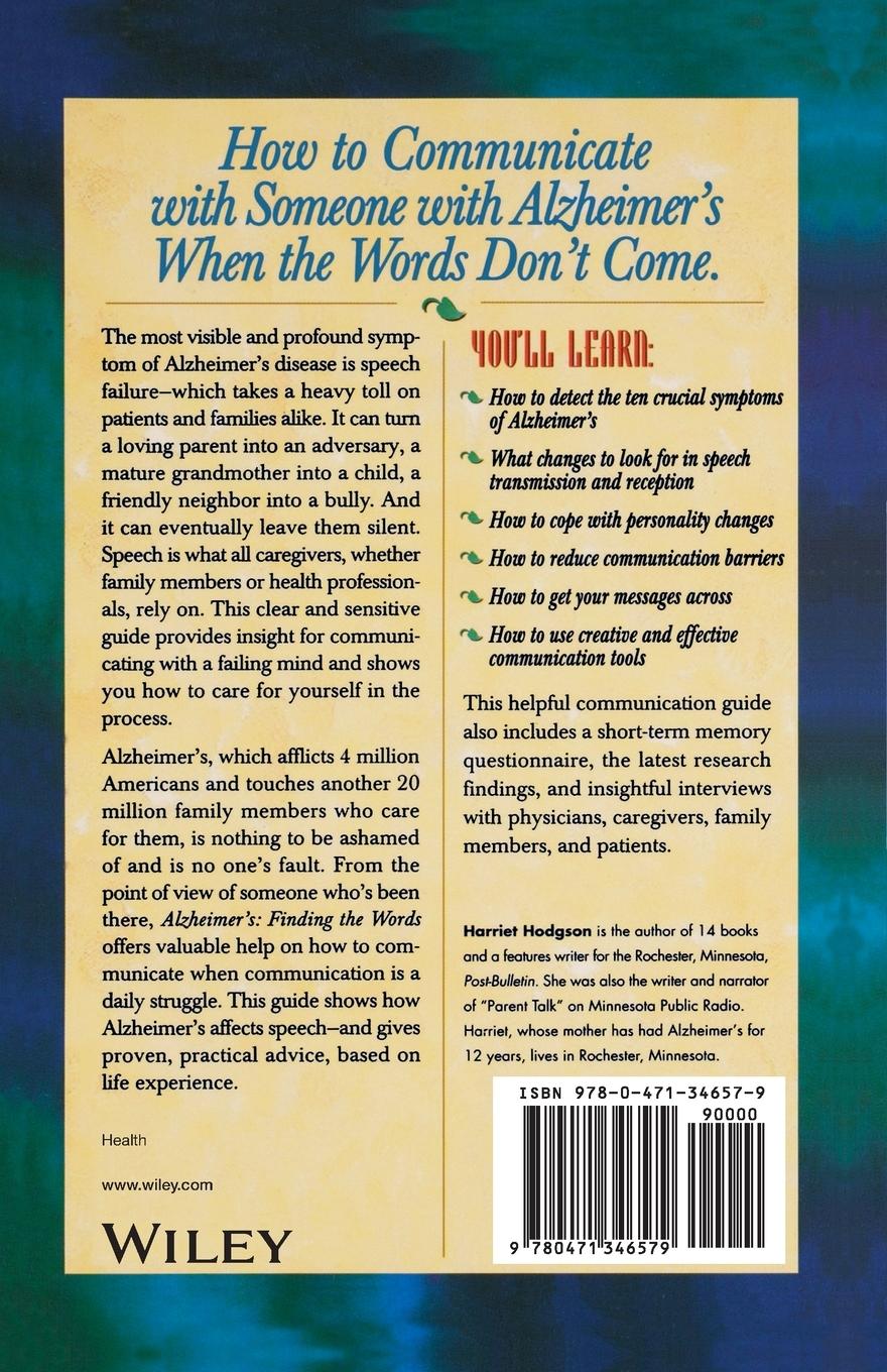 Rückseitencover Alzheimers - Finding the Words