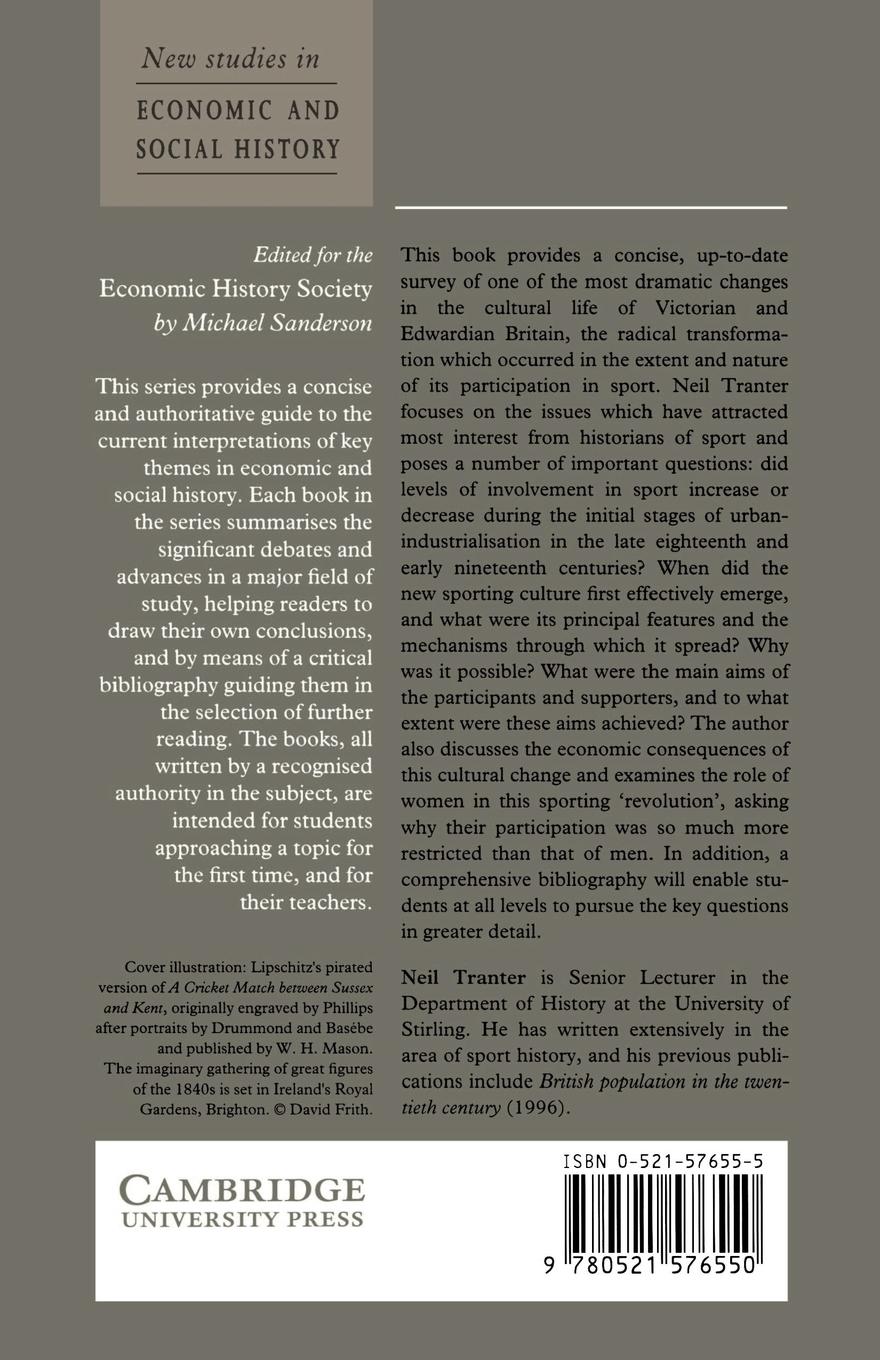 Rückseitencover Sport, Economy and Society in Britain 1750 1914