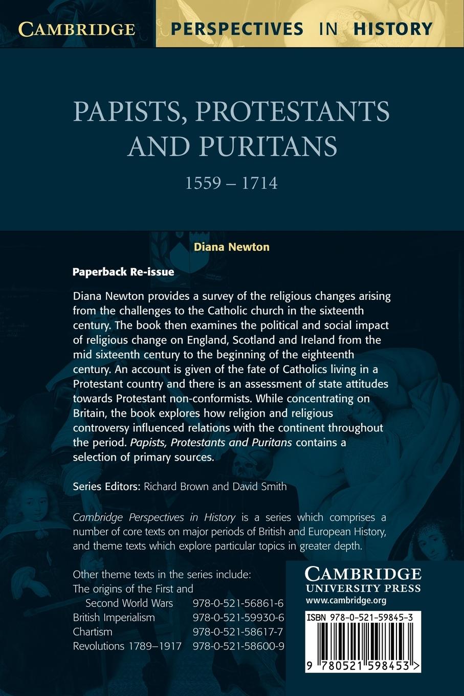 Rückseitencover Papists, Protestants and Puritans 1559 1714