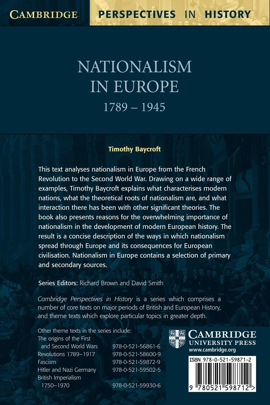 Rückseitencover Nationalism in Europe 1789 1945