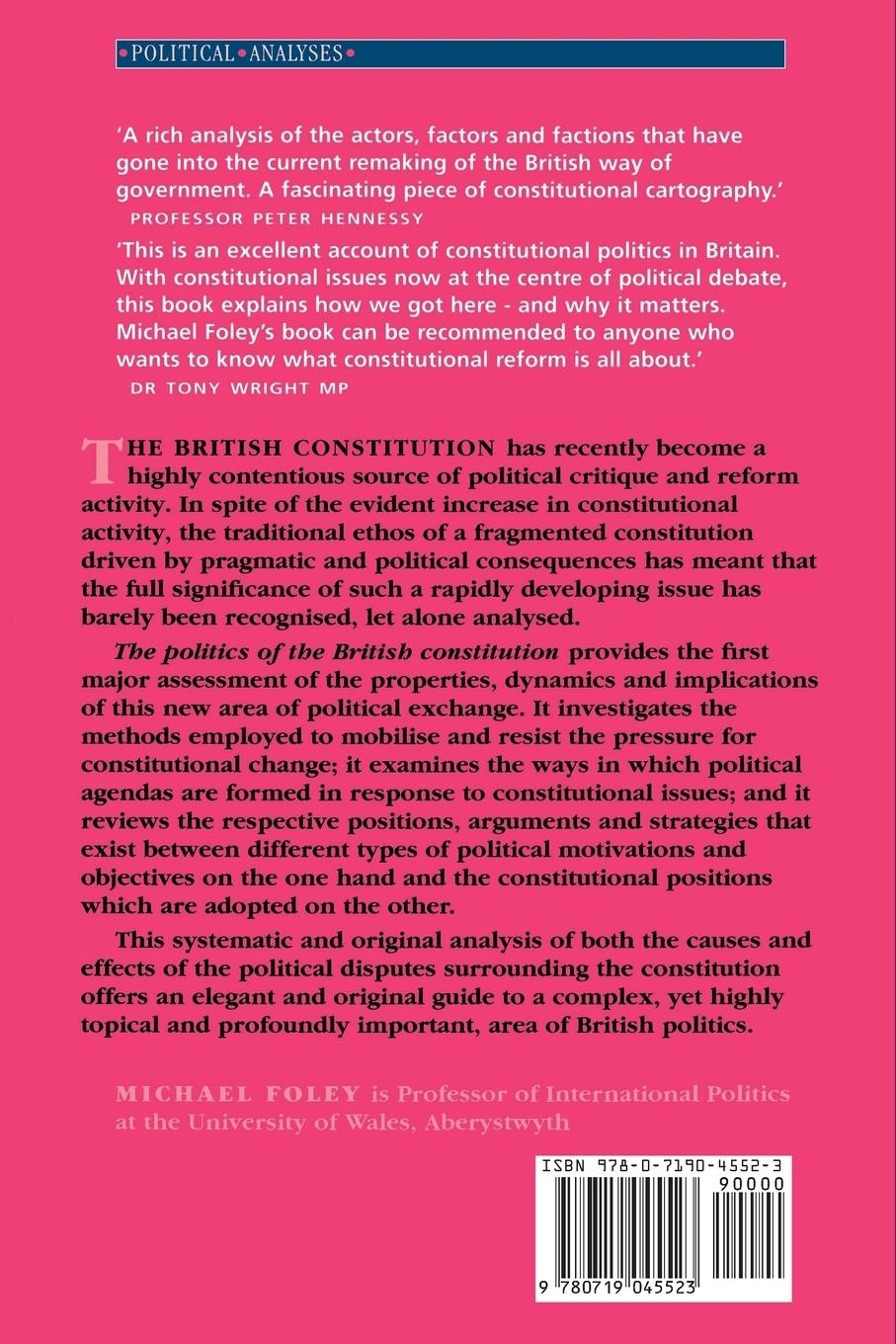 Rückseitencover The politics of the British constitution