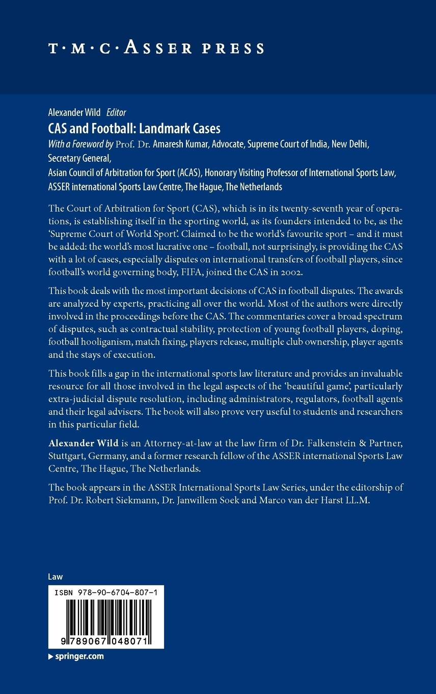 Rückseitencover CAS and Football: Landmark Cases