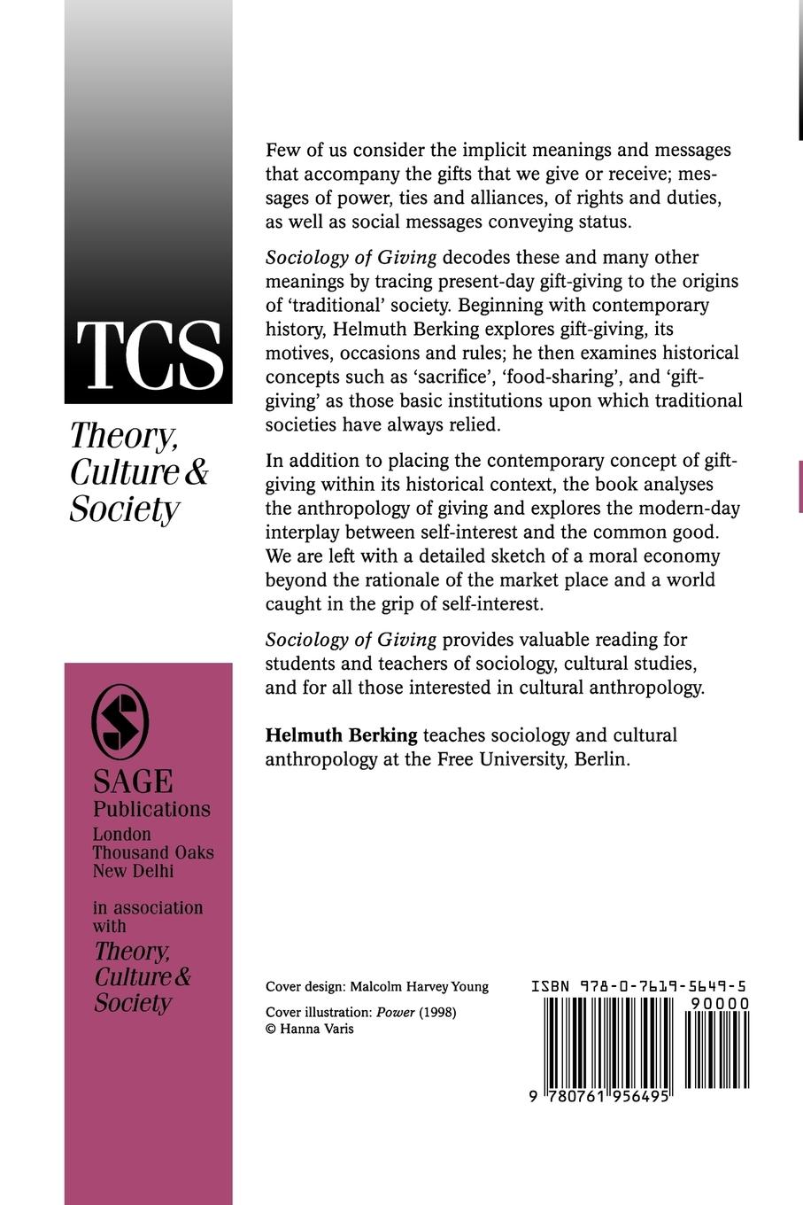 Rückseitencover Sociology of Giving