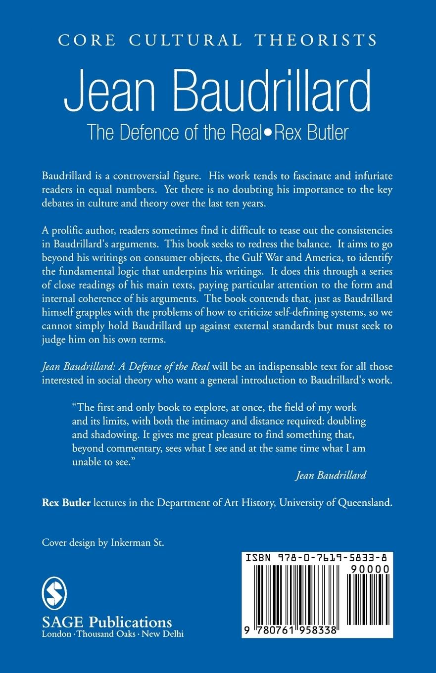 Rückseitencover Jean Baudrillard