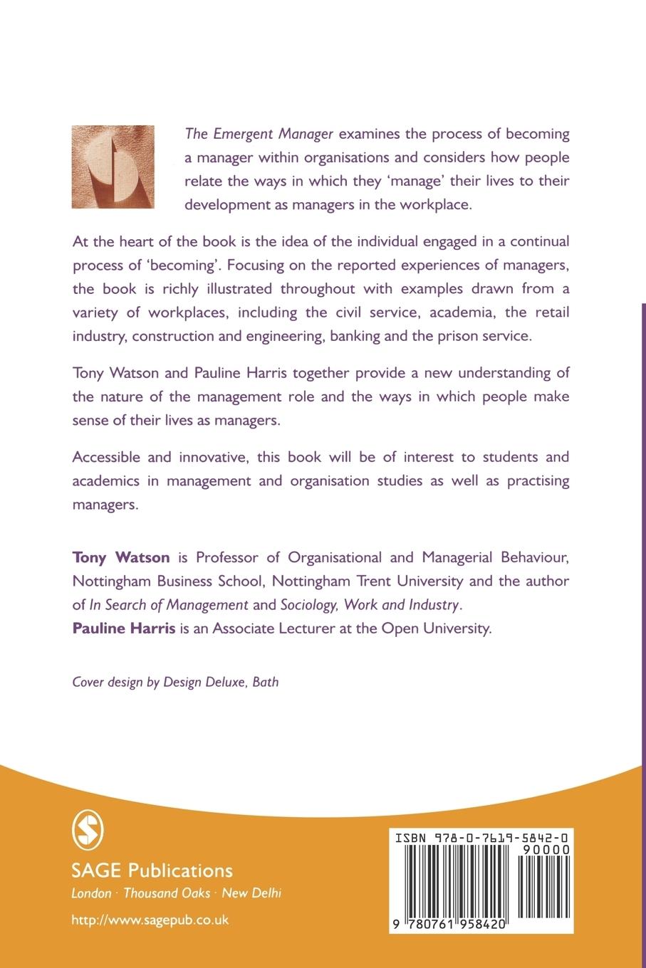 Rückseitencover The Emergent Manager