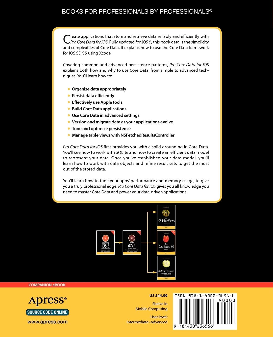Rückseitencover Pro Core Data for Ios, Second Edition