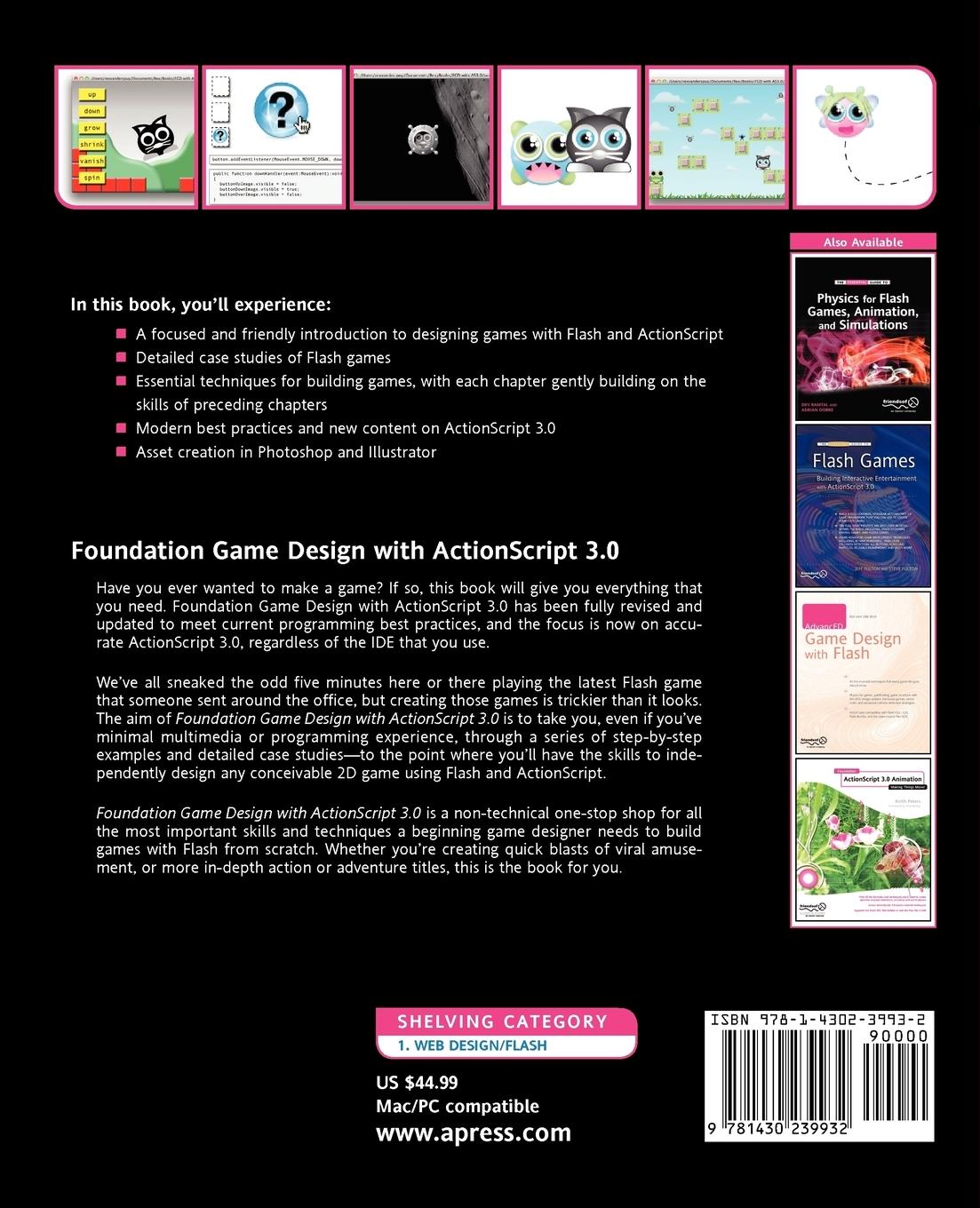 Rückseitencover Foundation Game Design with ActionScript 3.0