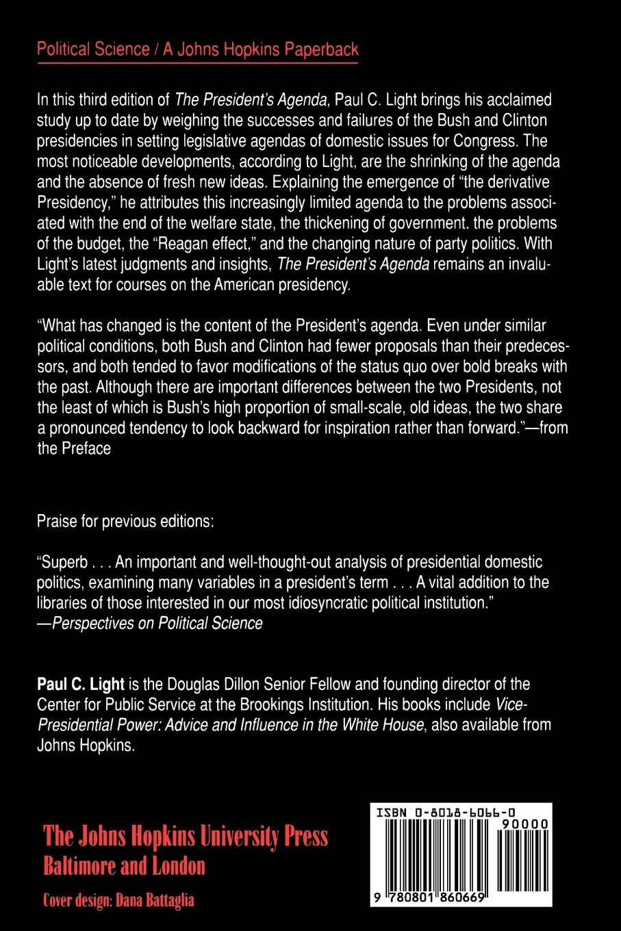 Rückseitencover The President's Agenda