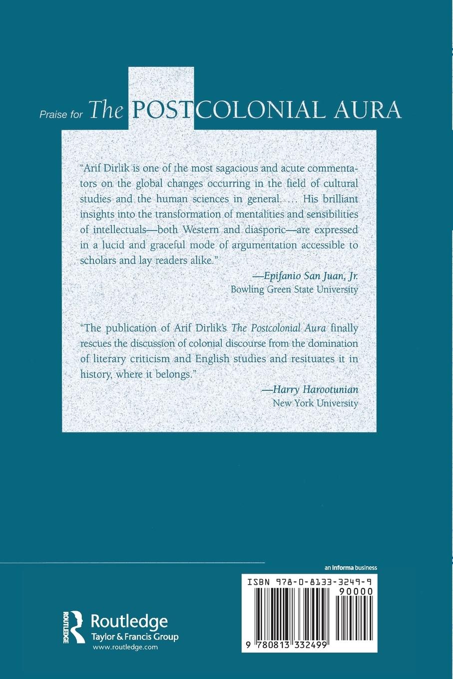 Rückseitencover The Postcolonial Aura