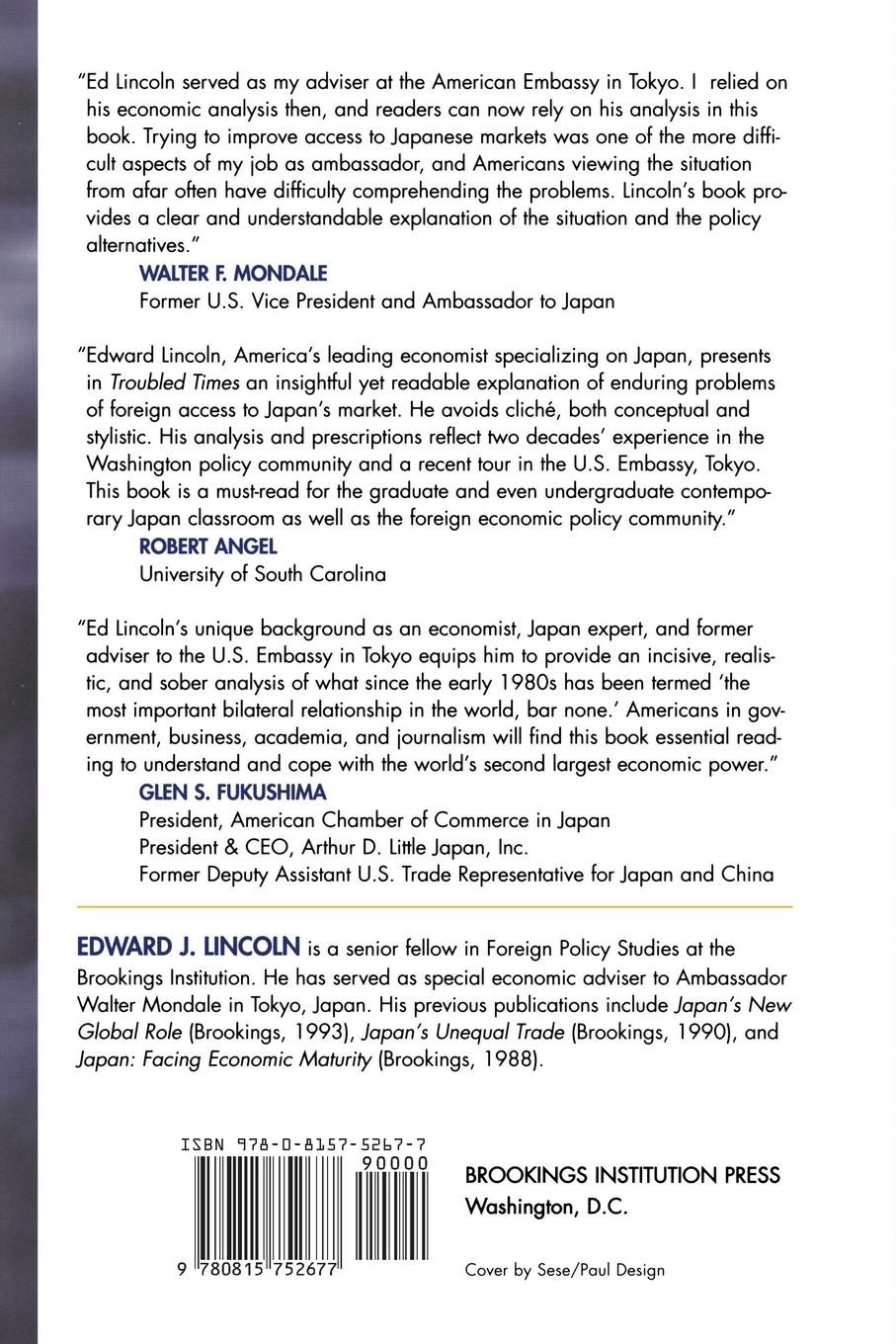 Rückseitencover Troubled Times