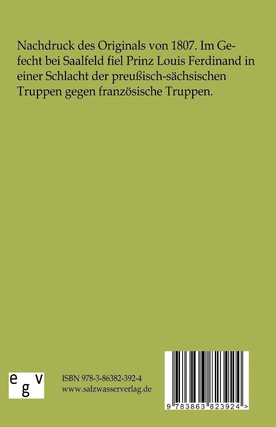 Rückseitencover Das Gefecht bei Saalfeld an der Saale