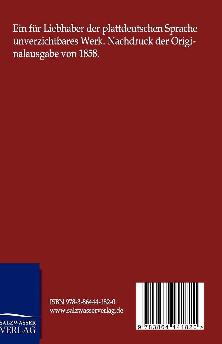 Rückseitencover Grammatik der plattdeutschen Sprache