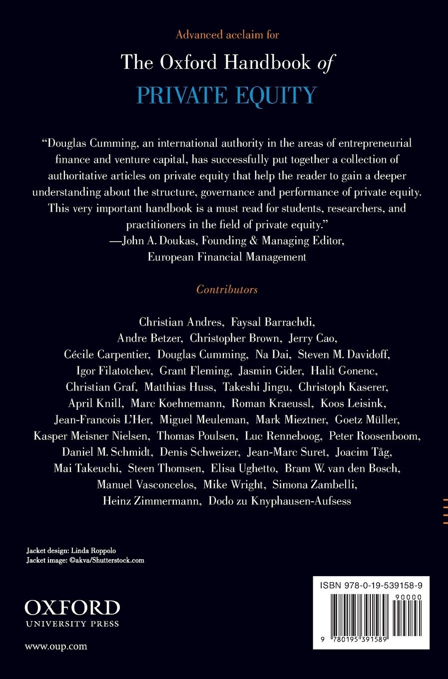 Rückseitencover Oxford Handbook of Private Equity