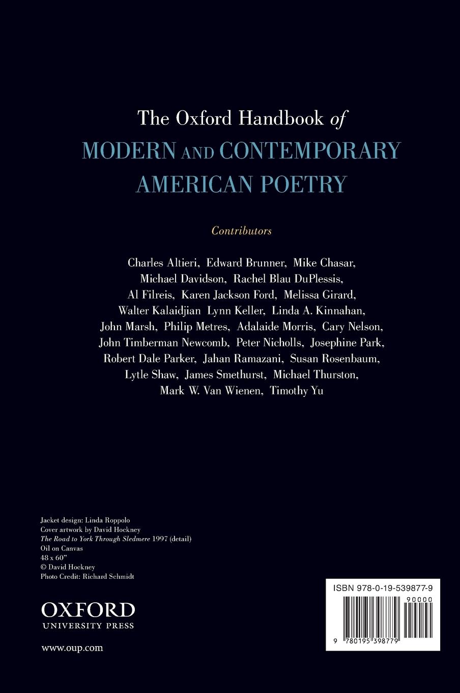 Rückseitencover The Oxford Handbook of Modern and Contemporary American Poetry