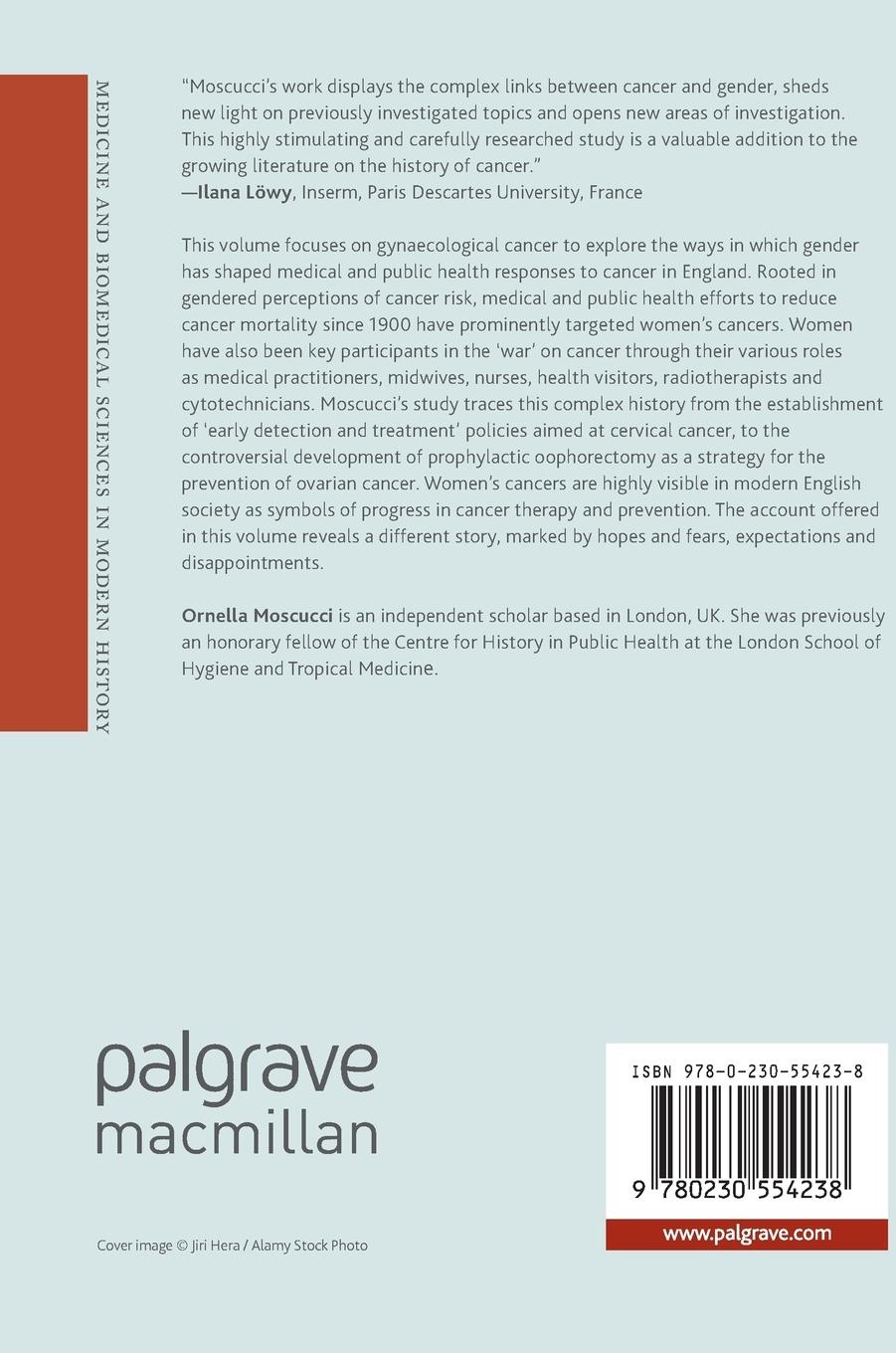 Rückseitencover Gender and Cancer in England, 1860-1948