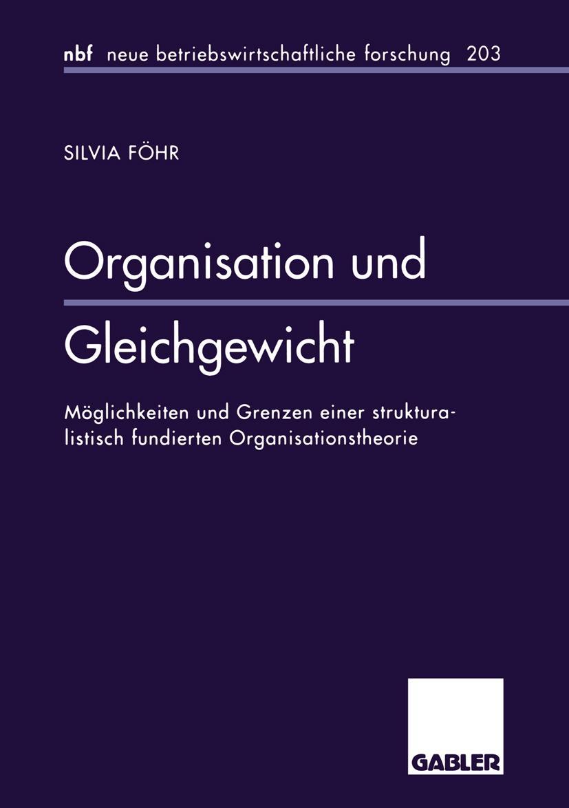 Vorderes Coverbild Organisation und Gleichgewicht