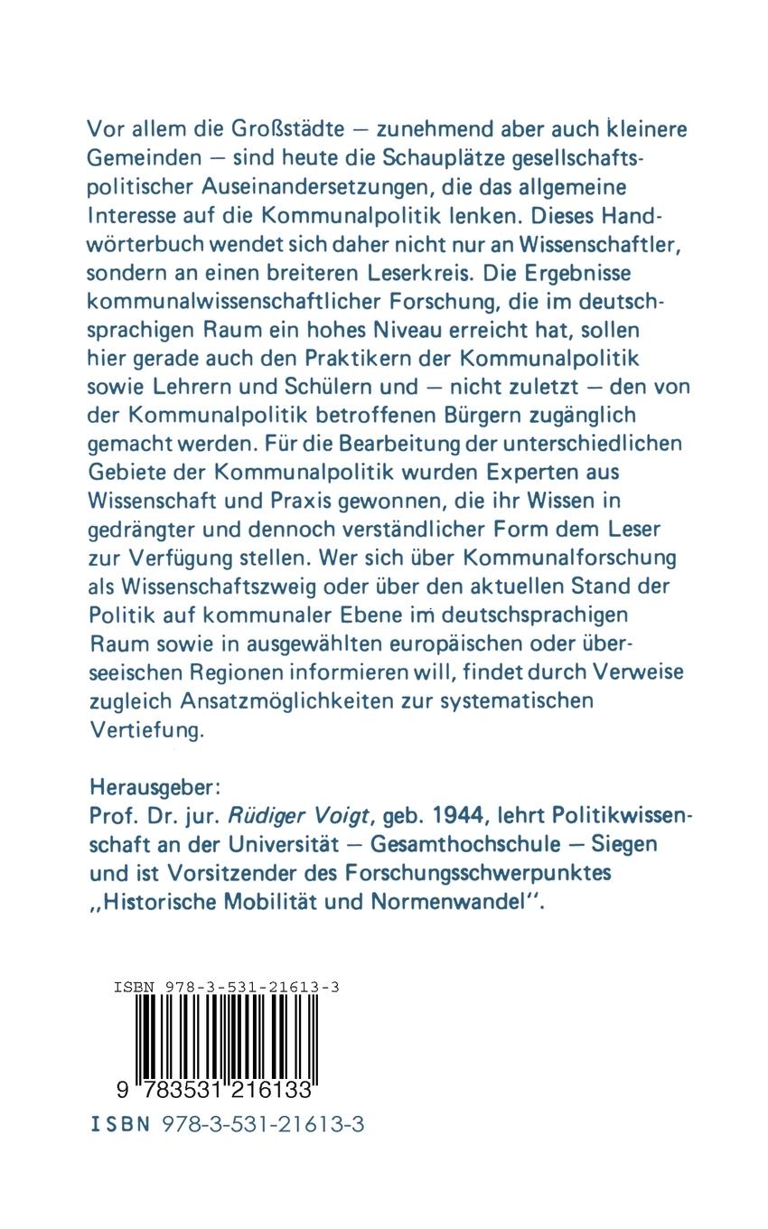 Rückseitencover Handwörterbuch zur Kommunalpolitik