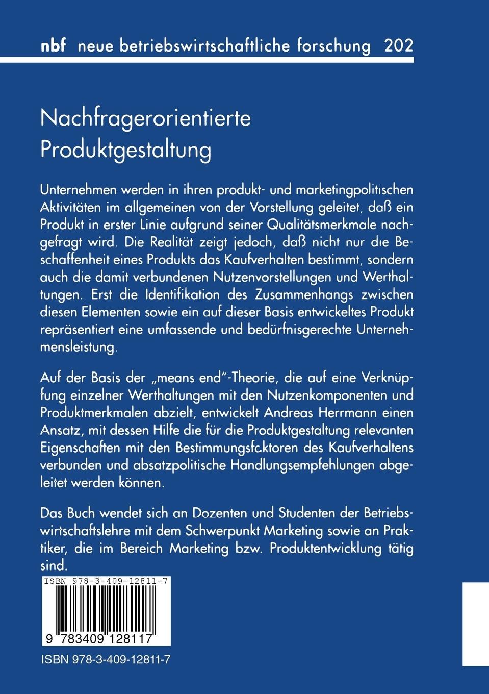 Rückseitencover Nachfragerorientierte Produktgestaltung