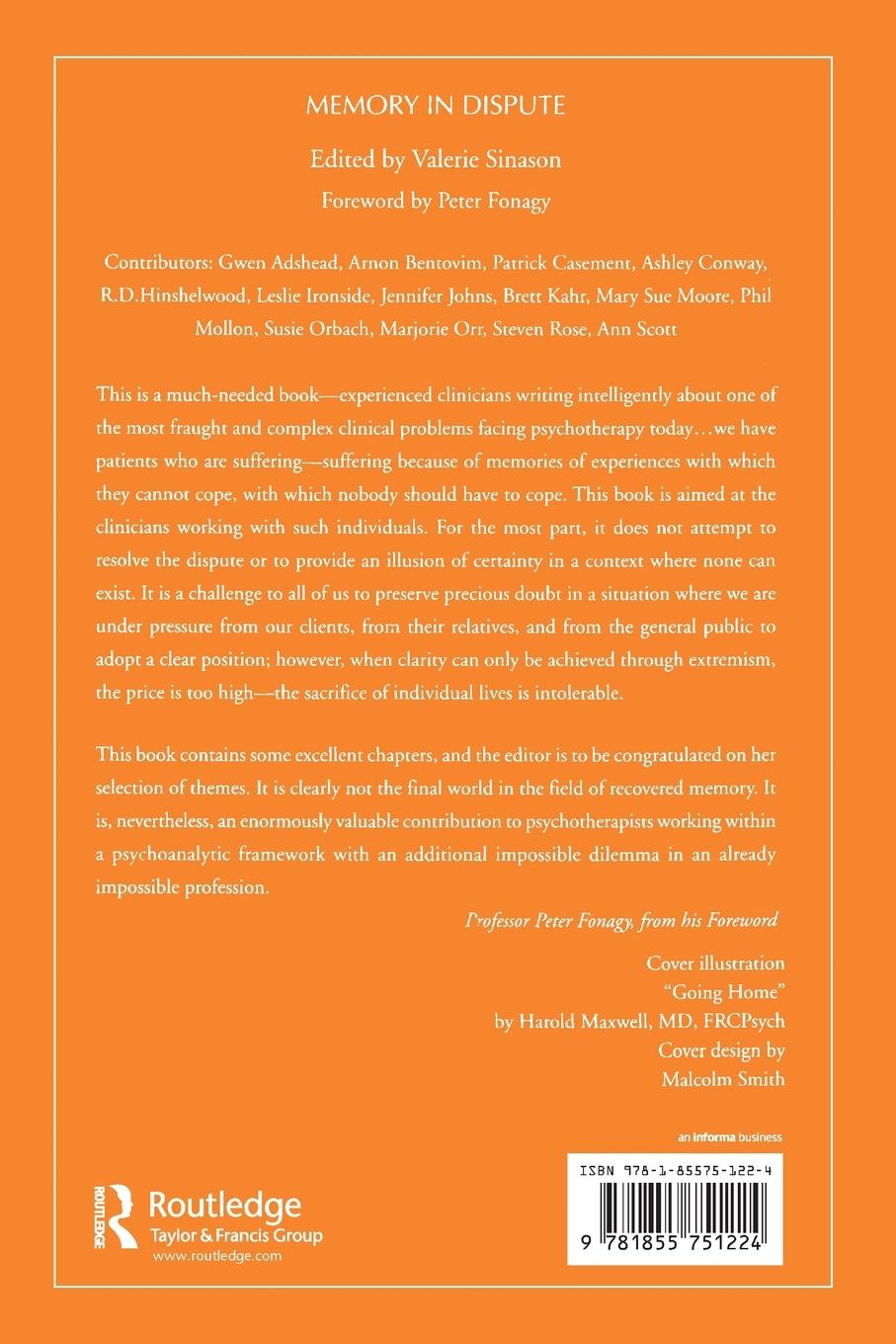 Rückseitencover Memory in Dispute