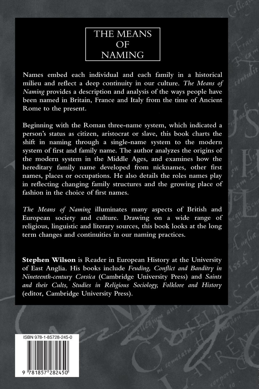 Rückseitencover The Means Of Naming