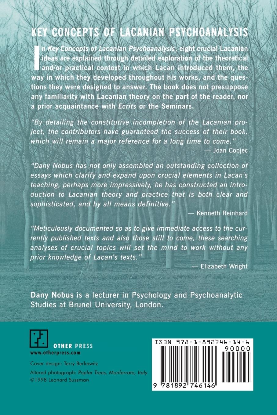 Rückseitencover Key Concepts of Lacanian Psychoanalysis
