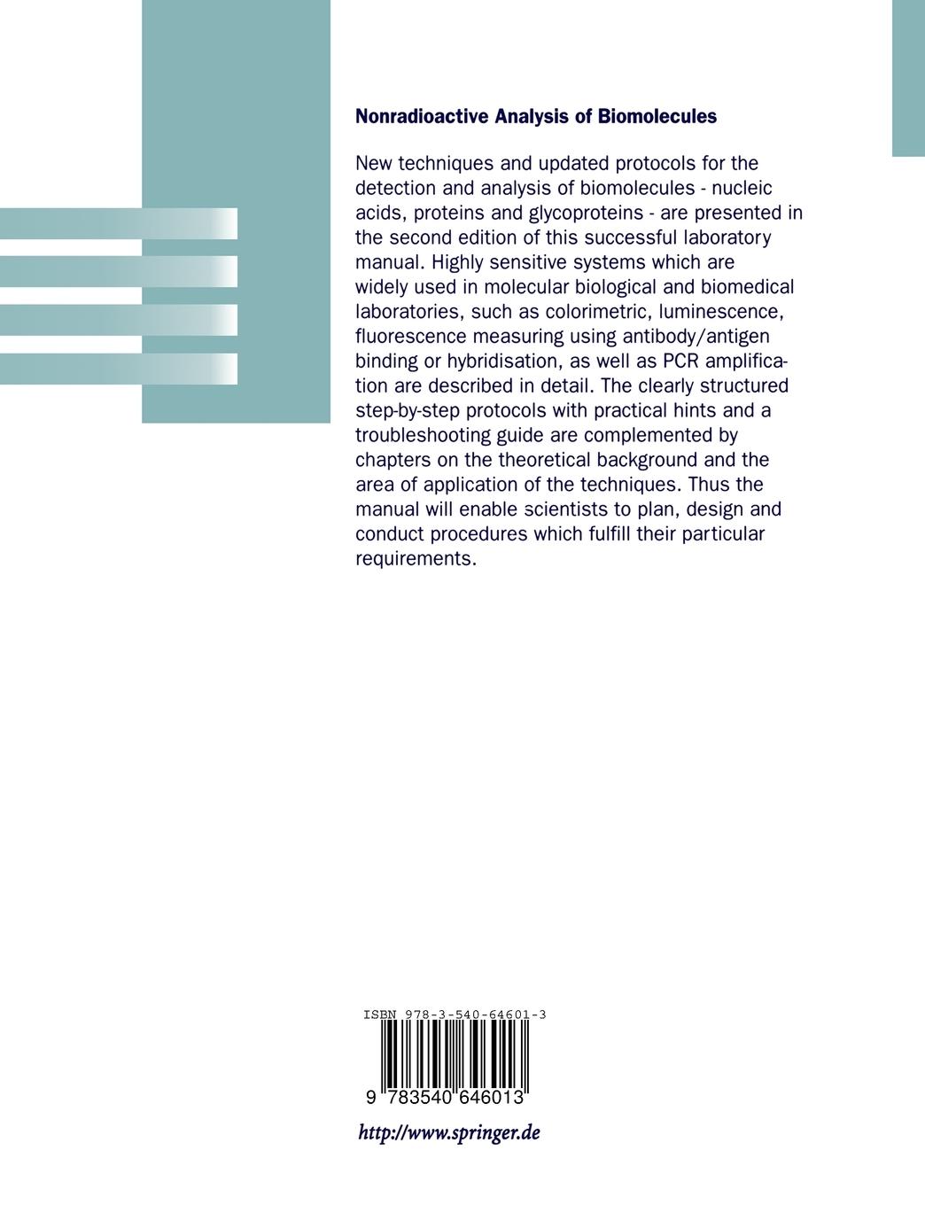 Rückseitencover Nonradioactive Analysis of Biomolecules