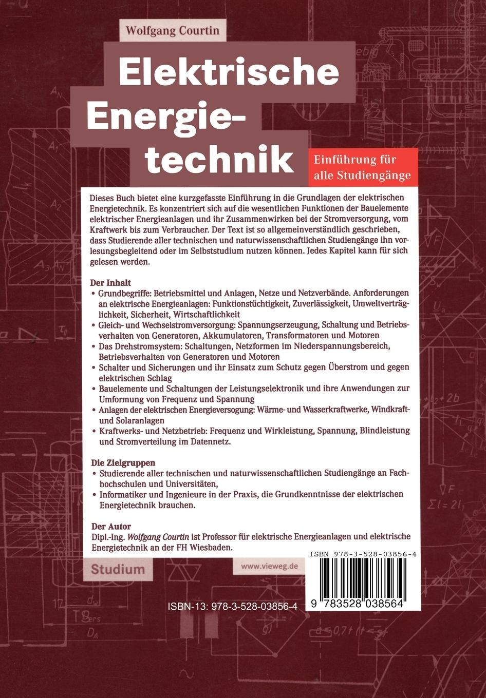 Rückseitencover Elektrische Energietechnik