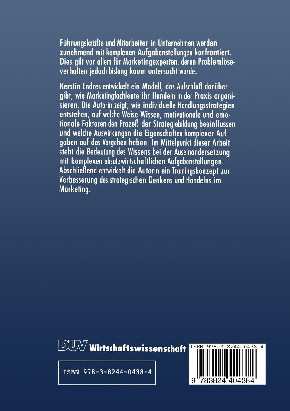 Rückseitencover Individuelles strategisches Handeln im Marketing