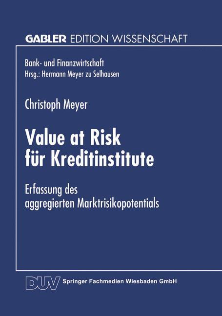 Vorderes Coverbild Value at Risk für Kreditinstitute