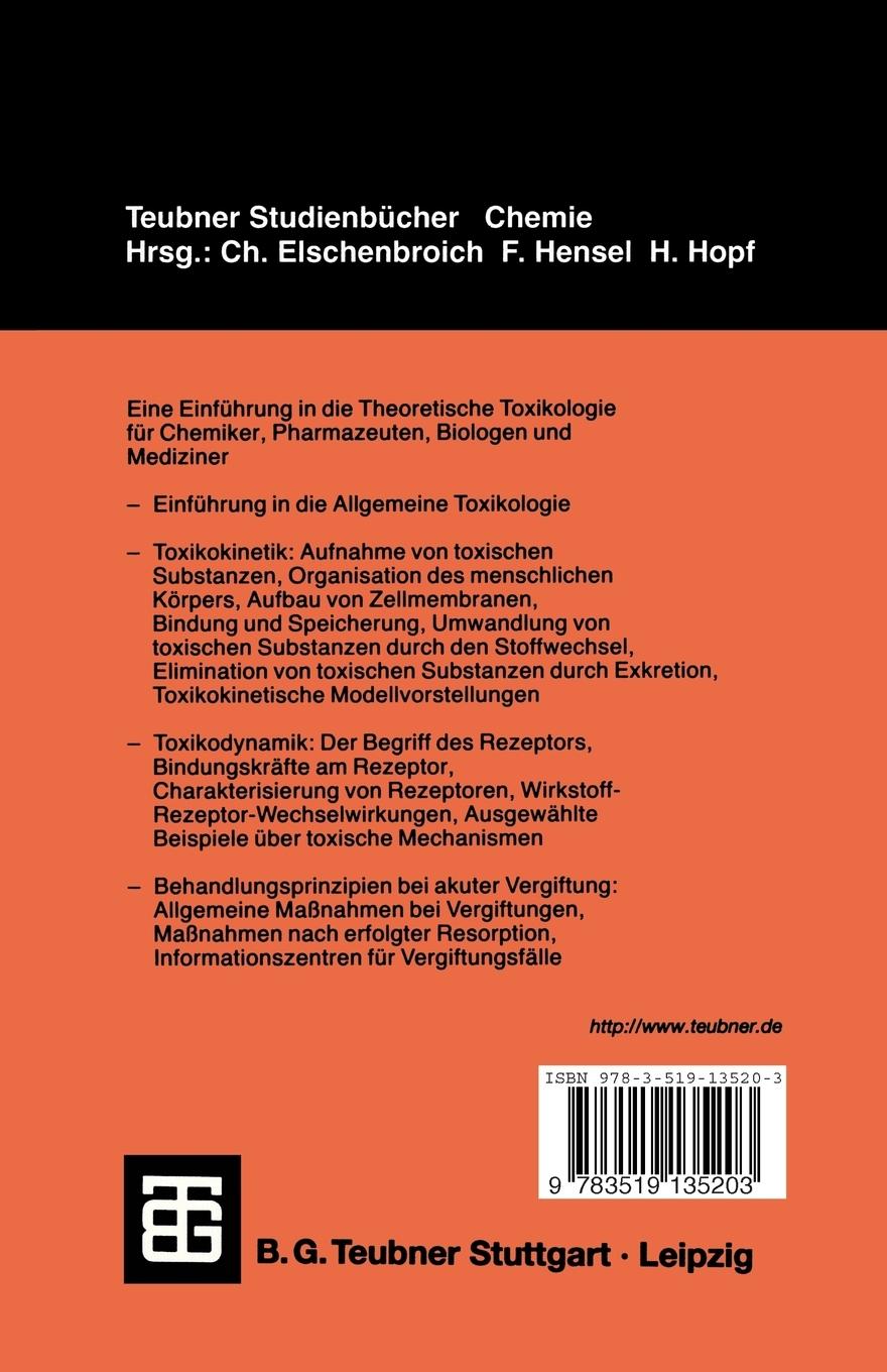 Rückseitencover Allgemeine Toxikologie für Chemiker