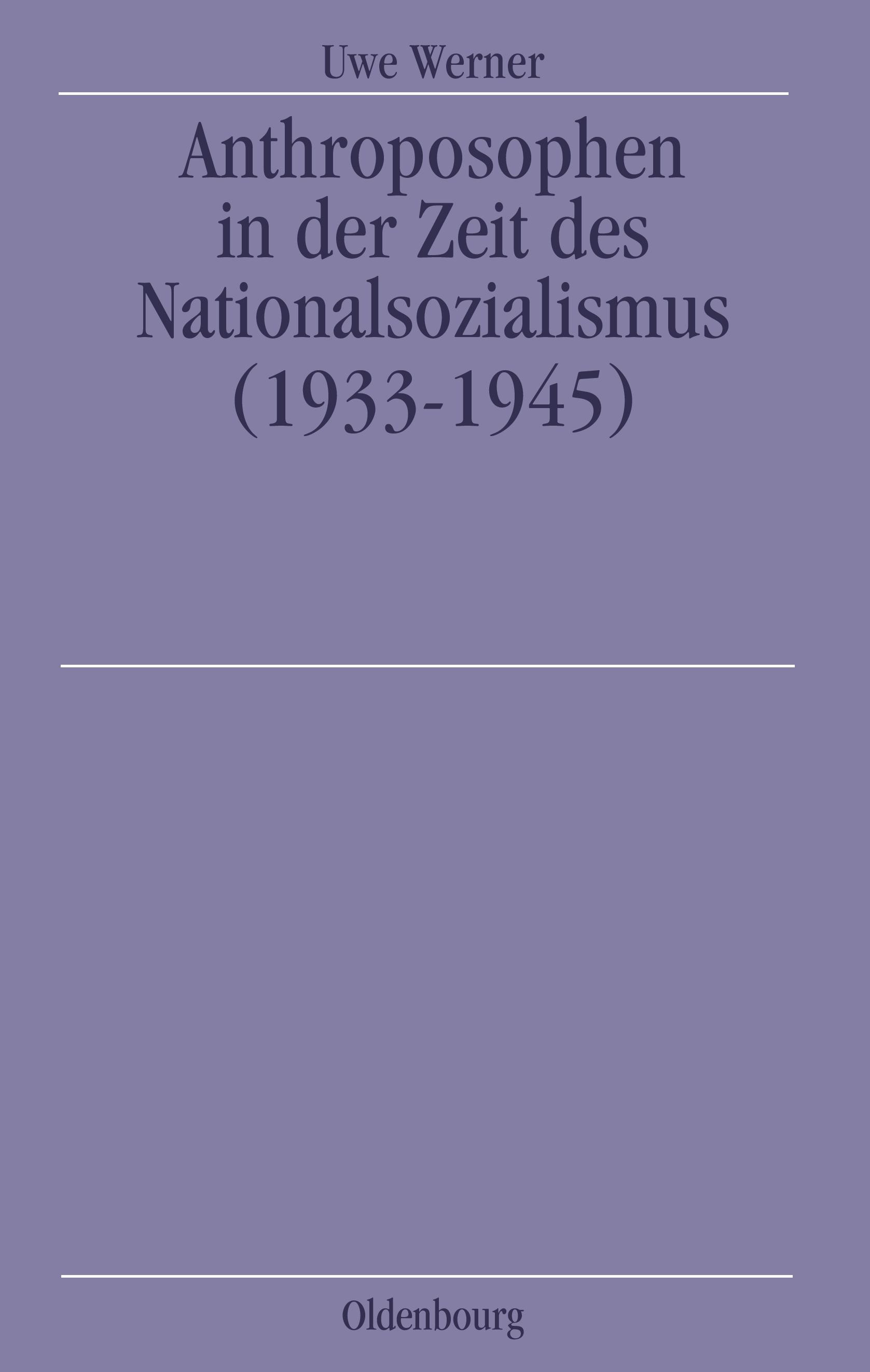 Vorderes Coverbild Anthroposophen in der Zeit des Nationalsozialismus