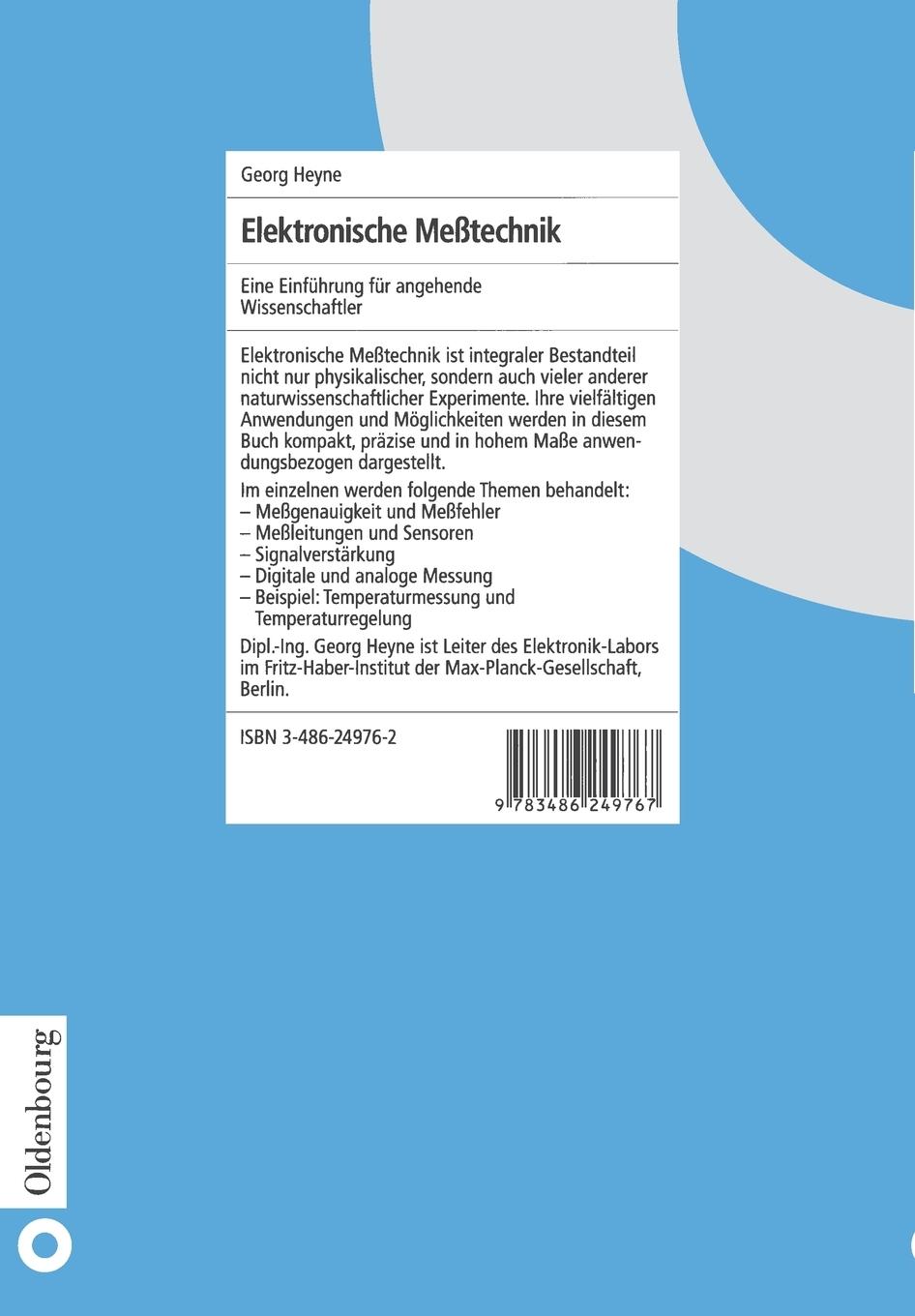 Rückseitencover Elektronische Meßtechnik