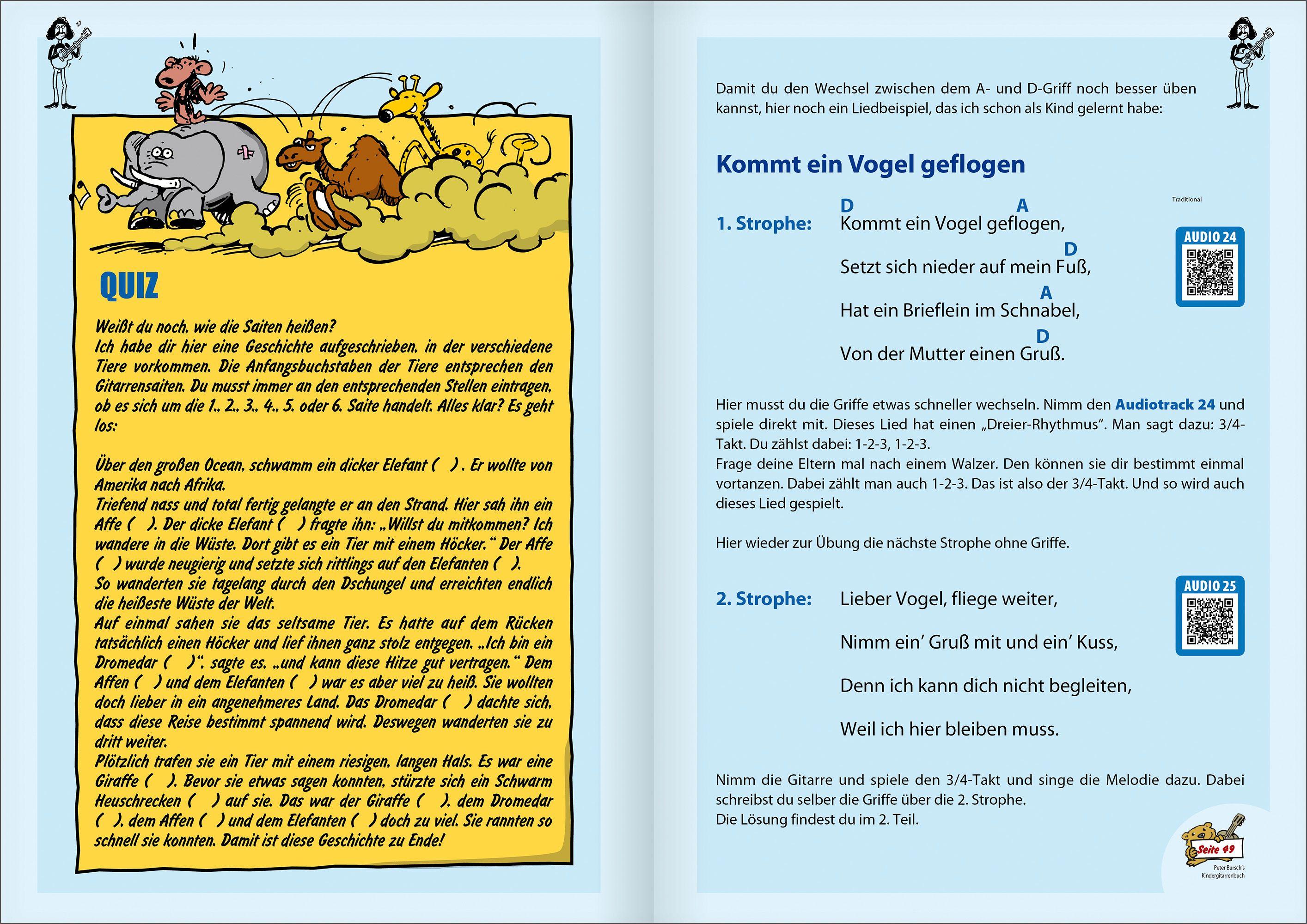 Beispielinhalt (Bild) Peter Burschs Kinder-Gitarrenbuch