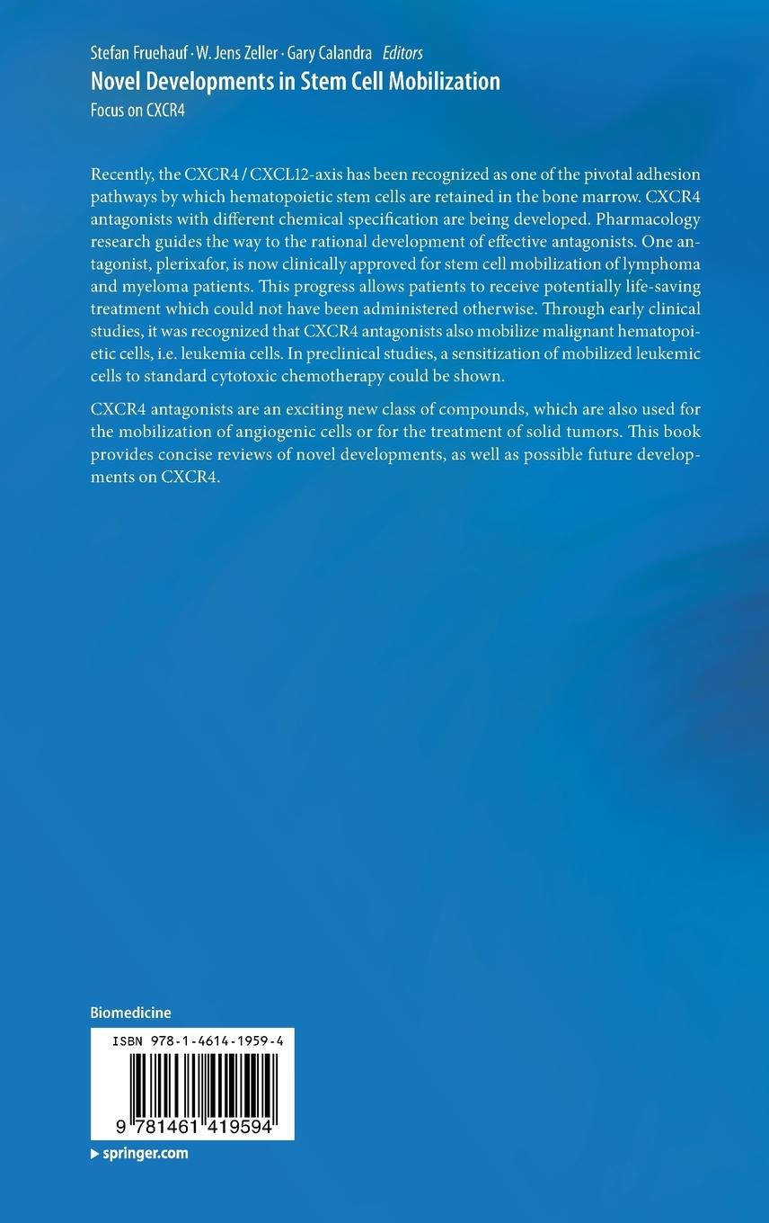Rückseitencover Novel Developments in Stem Cell Mobilization