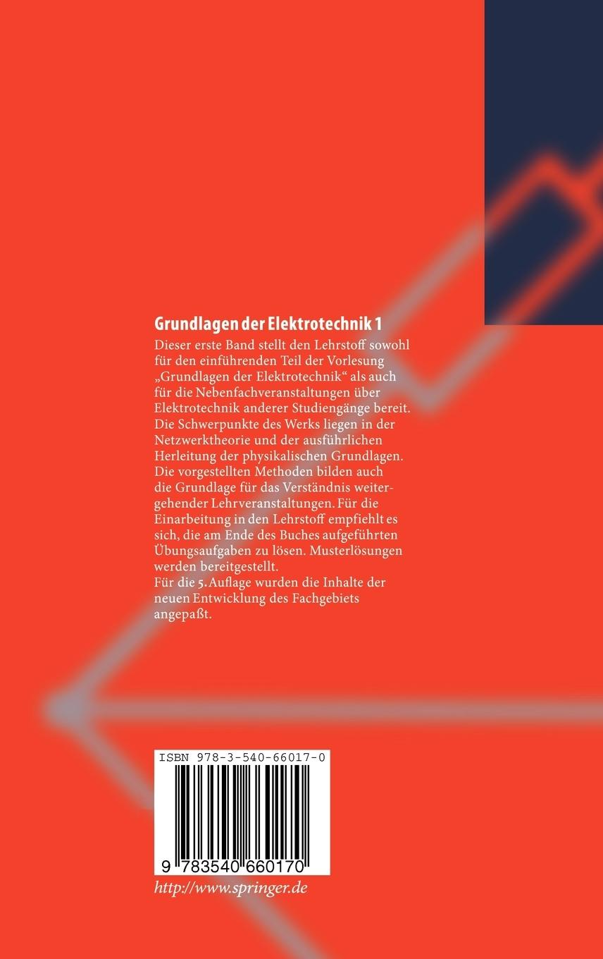 Rückseitencover Grundlagen der Elektrotechnik 1