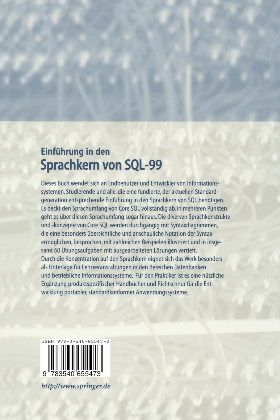 Rückseitencover Einführung in den Sprachkern von SQL-99