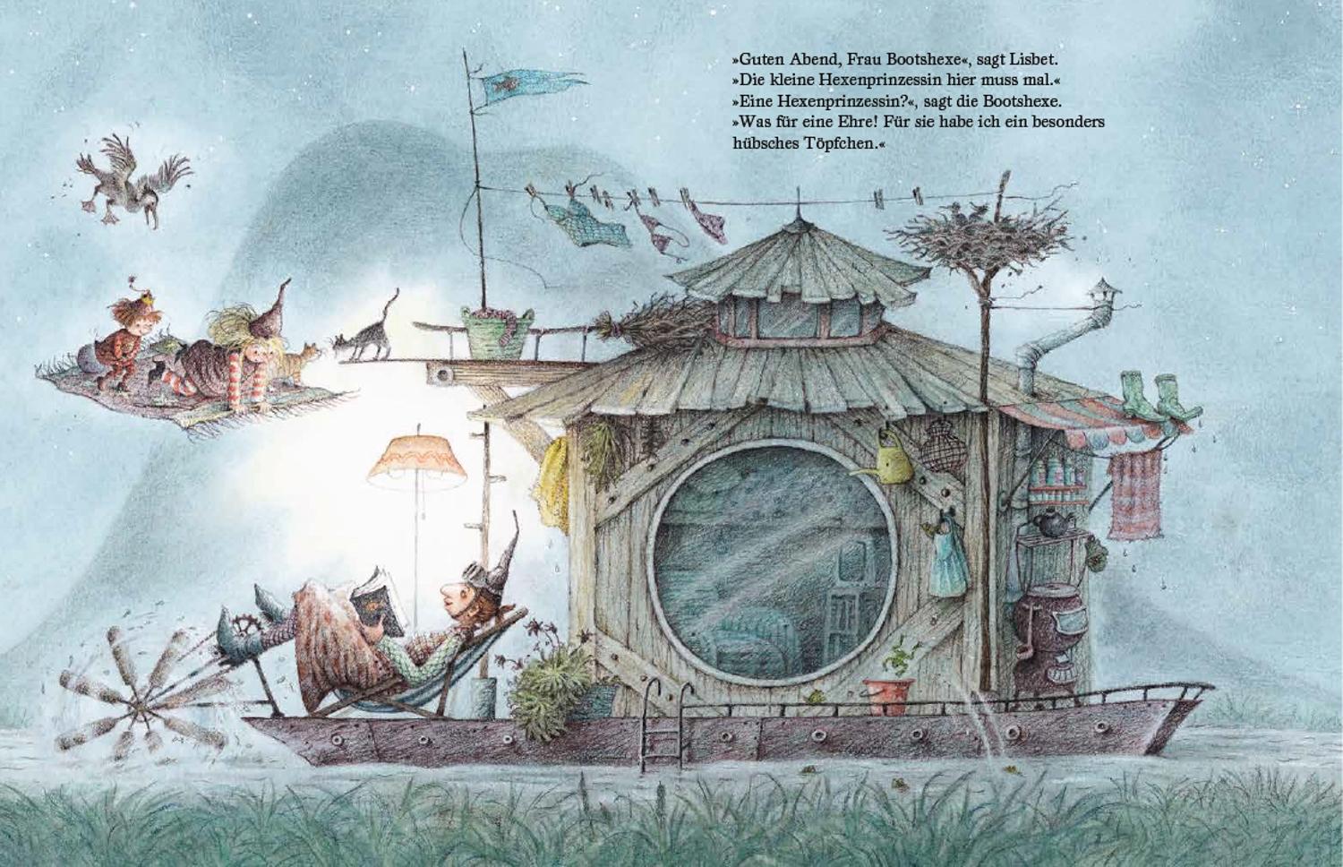 Beispielinhalt (Bild) Die kleine Hexe geht auf Reisen