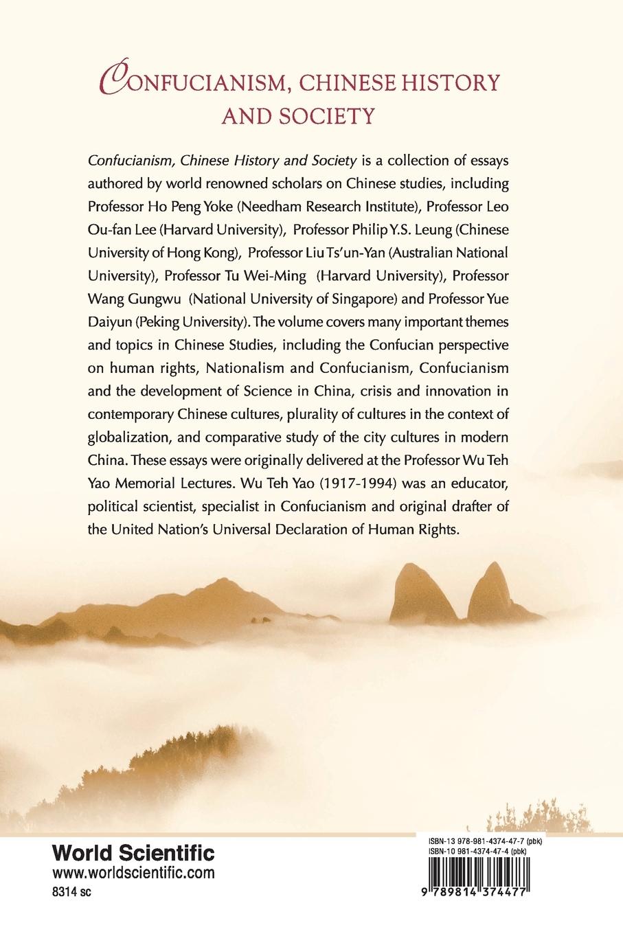 Rückseitencover CONFUCIANISM, CHINESE HISTORY & SOCIETY